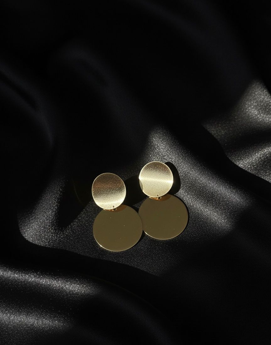 Golden Eclipse Drop Earrings