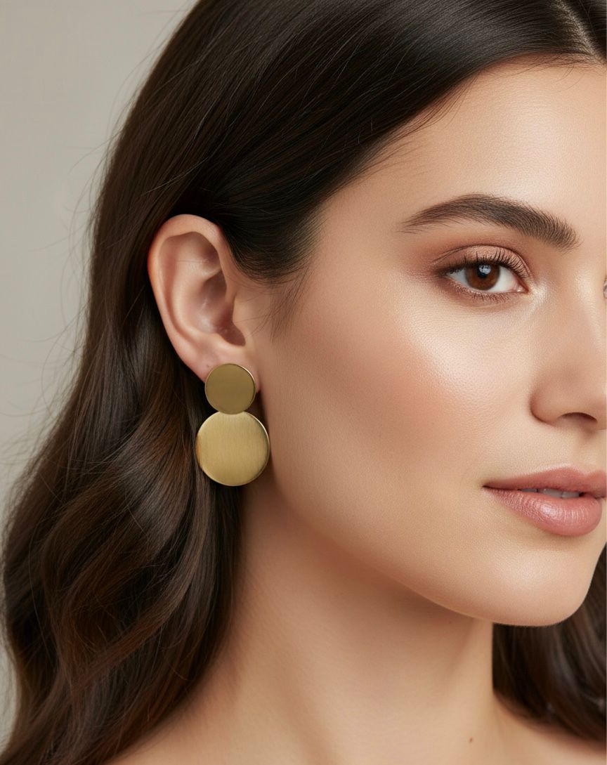 Golden Eclipse Drop Earrings