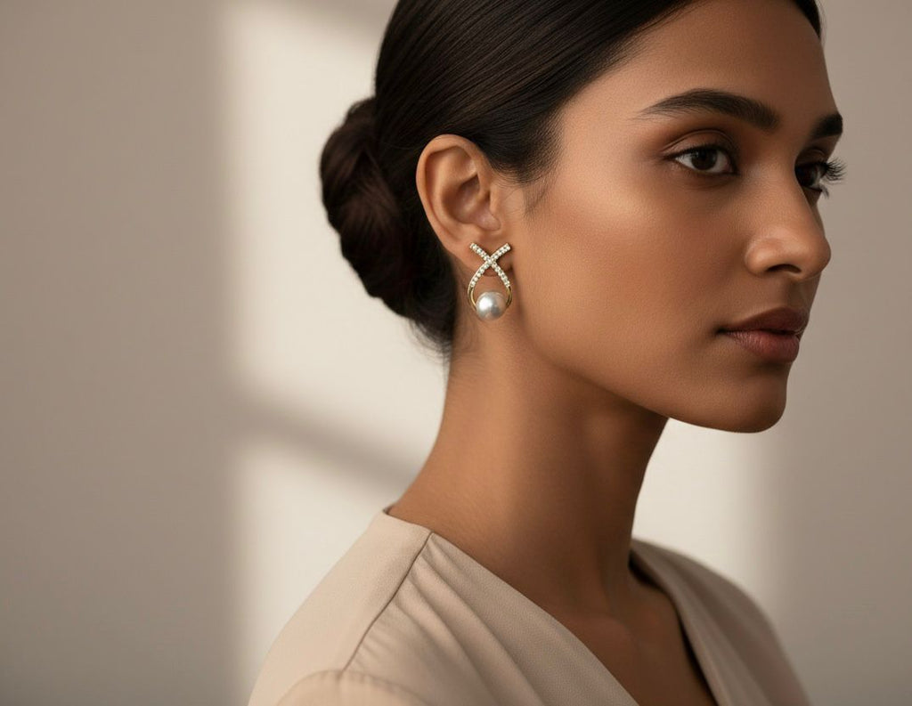 Crystal Pearl Drop Earrings