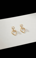 Pearl Heart Drop Earrings